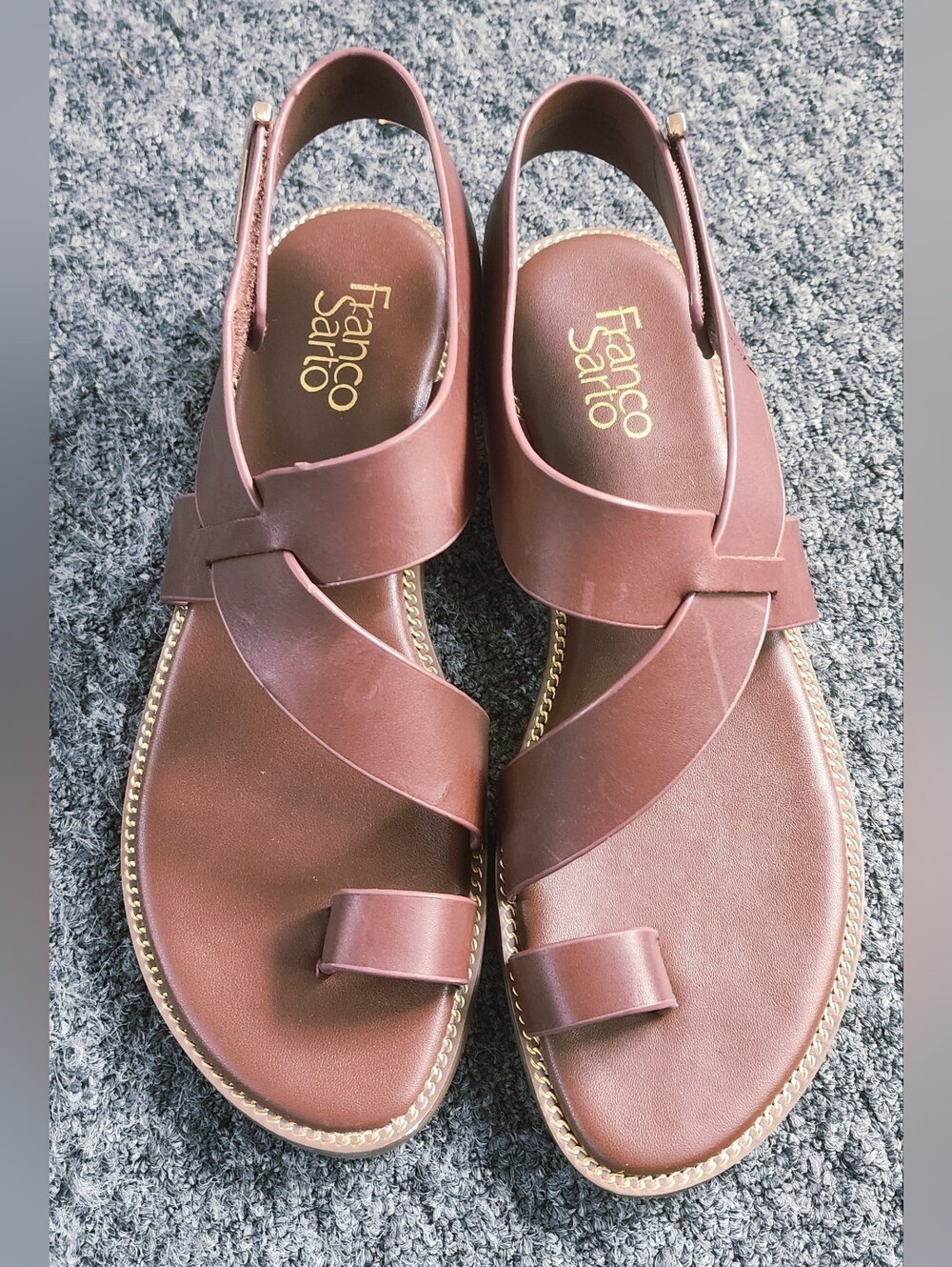 Franco Sarto Women's Brown Leather Sandals Size 8